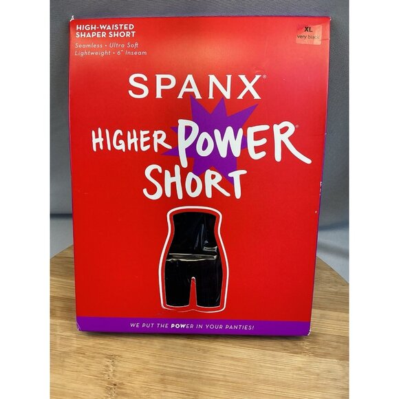 Spanx Shaper Short XL High Waisted Very Black Seamless Lightweight NIB - Picture 1 of 4